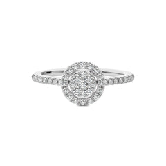 1/2 CT. Round Natural Diamond Halo Ring