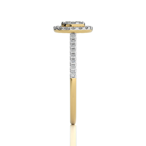 1/2 CT. Round Natural Diamond Halo Ring