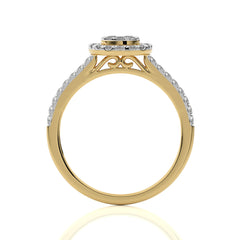 1/2 CT. Round Natural Diamond Halo Ring