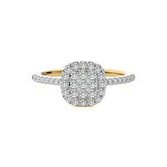 1/2 CT. Cushion shape Cluster Round Natural Diamond Ring