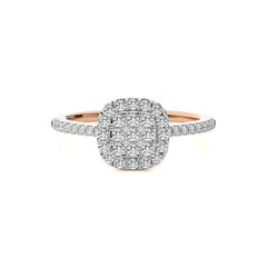 1/2 CT. Cushion shape Cluster Round Natural Diamond Ring
