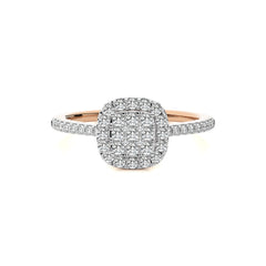 1/2 CT. Cushion shape Cluster Round Lab Created Diamond Ring