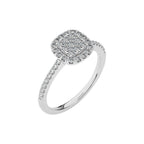 1/2 CT. Cushion shape Cluster Round Lab Created Diamond Ring