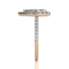 1 CT. Pear shape Cluster Round Natural Diamond Ring