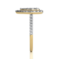 1 CT. Pear shape Cluster Round Natural Diamond Ring