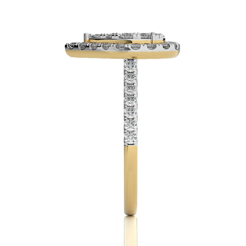 1 CT. Pear shape Cluster Round Natural Diamond Ring