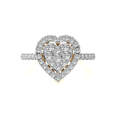 1  CT. Heart shape Cluster Round Lab Created Diamond Ring