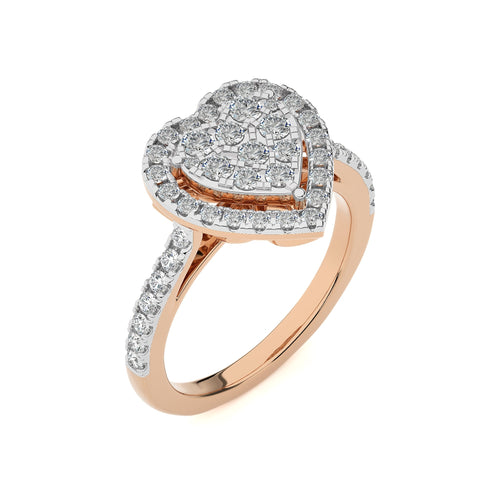 1  CT. Heart shape Cluster Round Natural Diamond Ring
