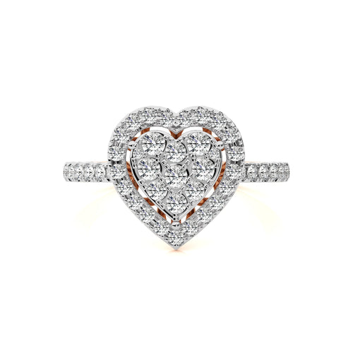 1  CT. Heart shape Cluster Round Lab Created Diamond Ring