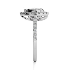 1  CT. Heart shape Cluster Round Natural Diamond Ring