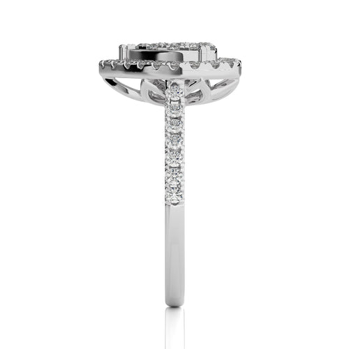 1  CT. Heart shape Cluster Round Natural Diamond Ring