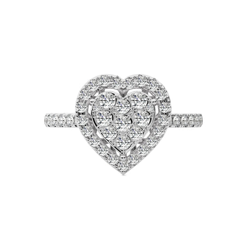1  CT. Heart shape Cluster Round Natural Diamond Ring