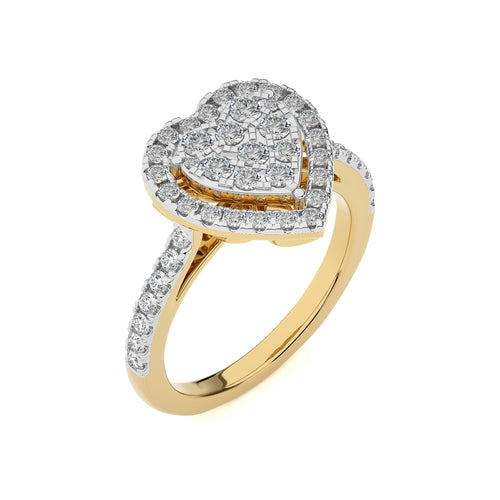 1  CT. Heart shape Cluster Round Lab Created Diamond Ring