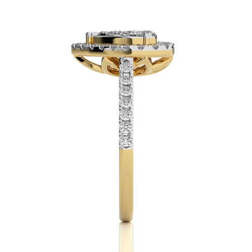 1  CT. Heart shape Cluster Round Natural Diamond Ring