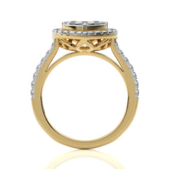 1  CT. Heart shape Cluster Round Natural Diamond Ring
