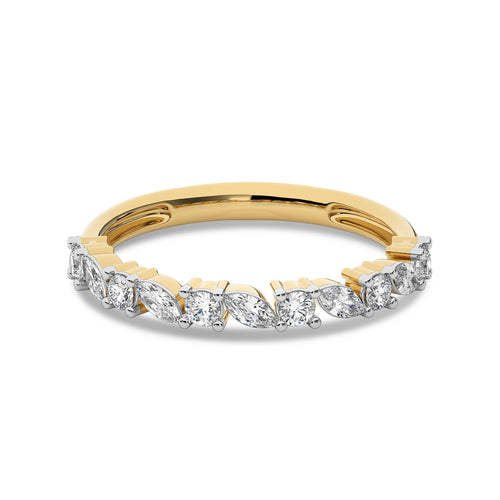1/2 CT. Cocktail Round and Marquise Natural Diamond Wedding Band