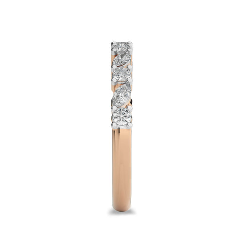 1/2 CT. Cocktail Round and Marquise Natural Diamond Wedding Band