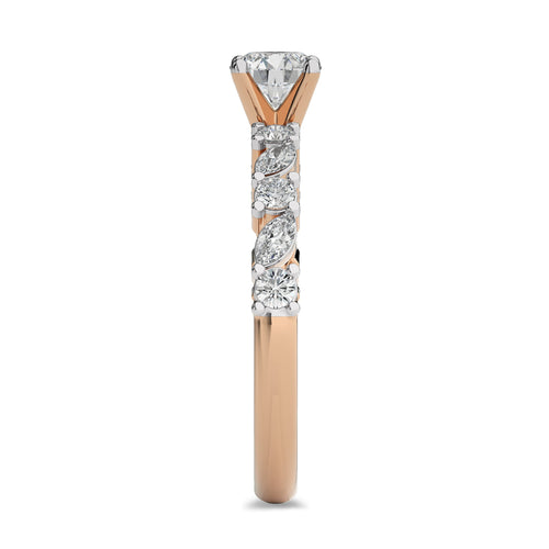 1 CT. Cocktail  Round and Marquise Natural Diamond Engagement Ring