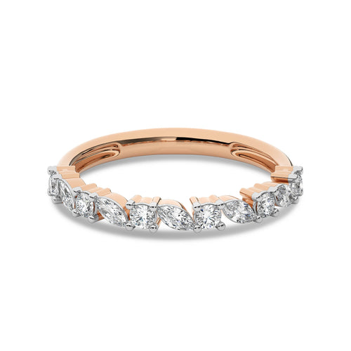 1/2 CT. Cocktail Round and Marquise Natural Diamond Wedding Band