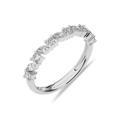 1/2 CT. Cocktail Round and Marquise Natural Diamond Wedding Band