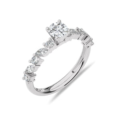 1 CT. Cocktail  Round and Marquise Natural Diamond Engagement Ring