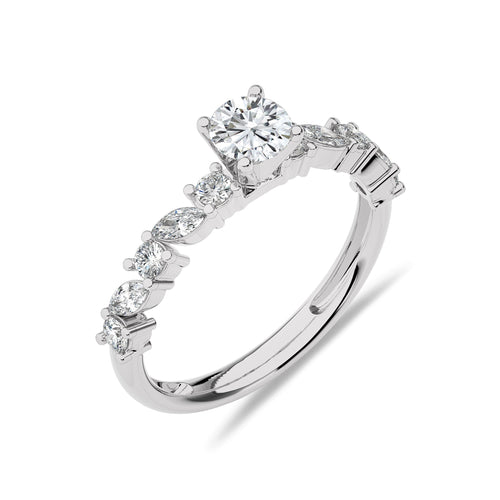 1 CT. Cocktail  Round and Marquise Lab Created Diamond Engagement Ring