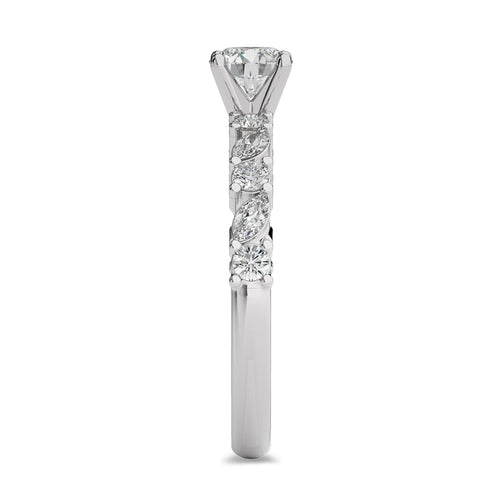 1 CT. Cocktail  Round and Marquise Natural Diamond Engagement Ring