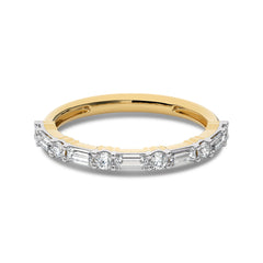 1/2 CT. Round and Baguette Natural Diamond Wedding Band