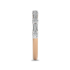 1/2 CT. Round and Baguette Natural Diamond Wedding Band