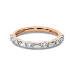 1/2 CT. Round and Baguette Natural Diamond Wedding Band
