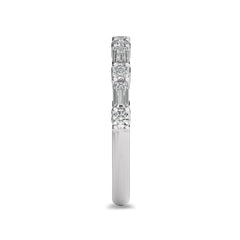 1/2 CT. Round and Baguette Lab Created Diamond Wedding Band