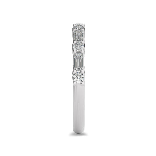 1/2 CT. Round and Baguette Natural Diamond Wedding Band