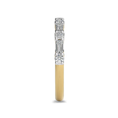 1/2 CT. Round and Baguette Natural Diamond Wedding Band