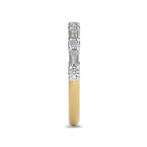 1/2 CT. Round and Baguette Natural Diamond Wedding Band