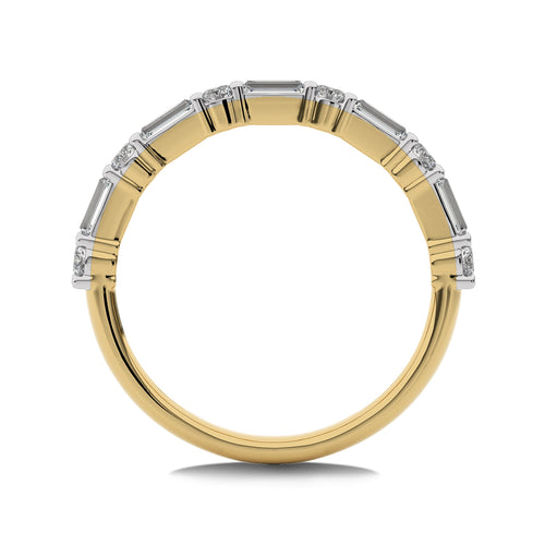 1/2 CT. Round and Baguette Natural Diamond Wedding Band
