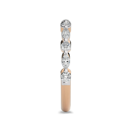 1/2 CT Round and Marquise Natural Diamond Wedding Band