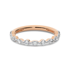 1/2 CT Round and Marquise Natural Diamond Wedding Band
