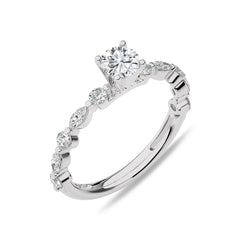 1 CT. Round and Marquise Natural Diamond Engagement Ring