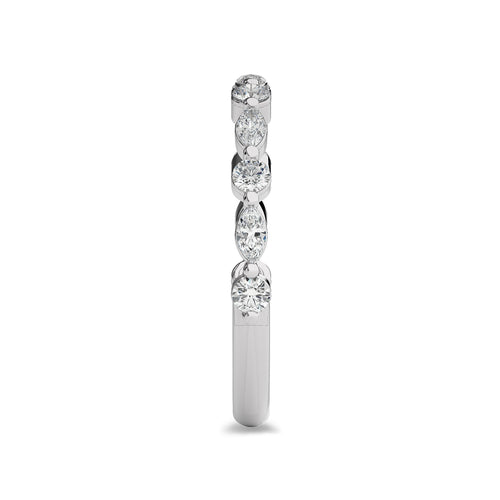 1/2 CT Round and Marquise Natural Diamond Wedding Band