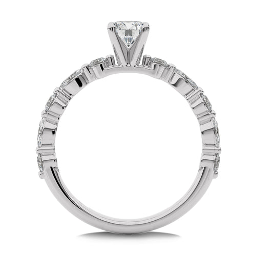 1 CT. Round and Marquise Natural Diamond Engagement Ring