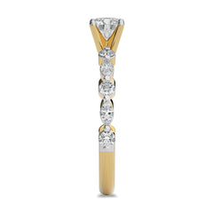 1 CT. Round and Marquise Natural Diamond Engagement Ring