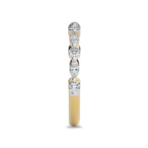 1/2 CT Round and Marquise Natural Diamond Wedding Band