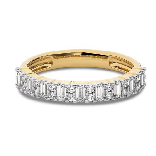 1/2 CT Round and Baguette Lab Created Diamond Wedding Band