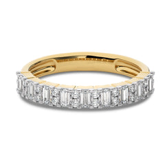 1/2 CT Round and Baguette Natural Diamond Wedding Band