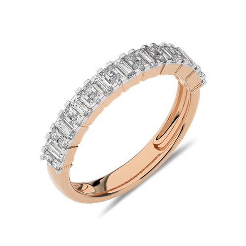 1/2 CT Round and Baguette Lab Created Diamond Wedding Band