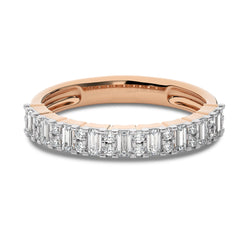 1/2 CT Round and Baguette Lab Created Diamond Wedding Band