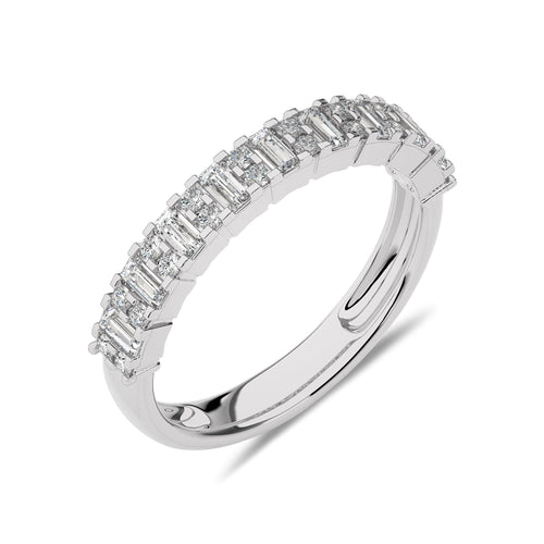 1/2 CT Round and Baguette Lab Created Diamond Wedding Band