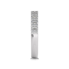 1/2 CT Round and Baguette Natural Diamond Wedding Band