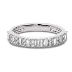 1/2 CT Round and Baguette Natural Diamond Wedding Band