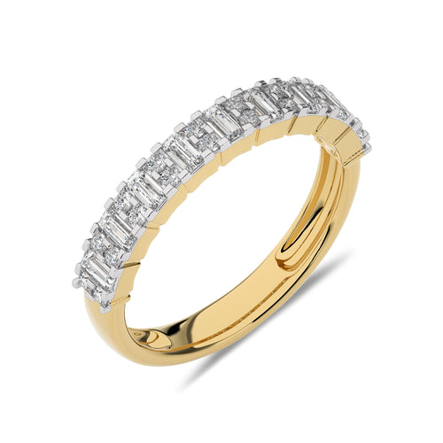 1/2 CT Round and Baguette Natural Diamond Wedding Band